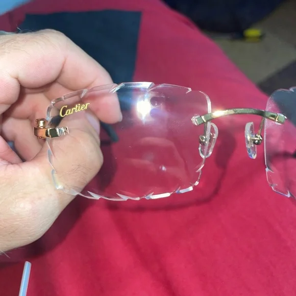 cartier buffs gold accents green buffalo horn and diamond cut lenses